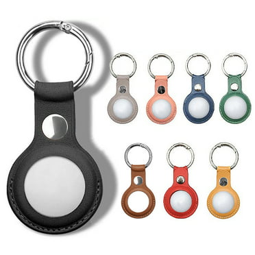 Carabiner Leather Key Ring for AirTag Finder Black/Blue TIYAMILA 2 Pack Genuine Leather Case for AirTag Finder 